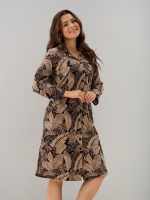 Туника Д-119/коричневый-меланжлистья