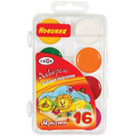 Акварель медовая "Мультики" 16 цветов, без кисти, пластик (Гамма)