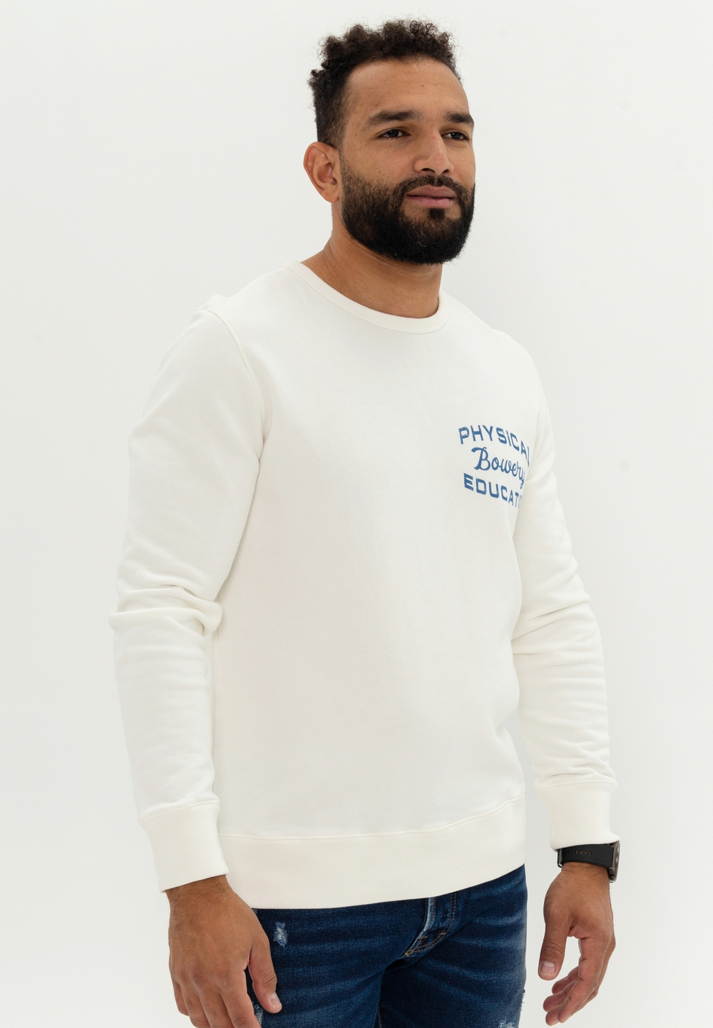 Свитшот Bowery NYC "Physical Education" Blue / Off White