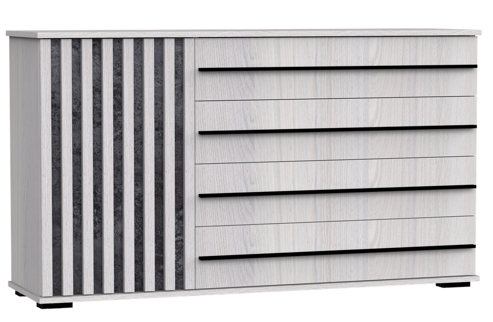 Марракеш Комод 1 створка 4 ящика Анкор светлый / Цемент темный