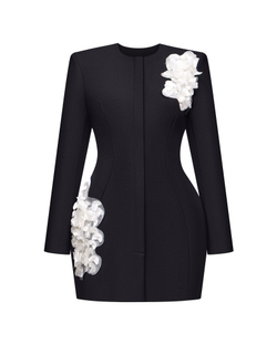 Платье мини с белой фрезией