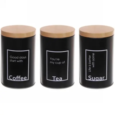 Банка для продуктов металлическая «Black style» 900мл 9*14,5см