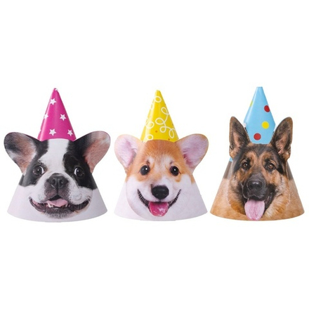 Колпаки праздничные «Собачки» фотографичные, 6 шт