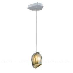 Подвесной светильник Cloyd VARELL P1 / шир. 20 см - хром - серое стекло (арт.11660)