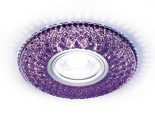Встраиваемый точечный светильник со светодиодной лентой S333 VL/CLD хром/фиолетовый хрусталь/MR16+3W(LED COLD)