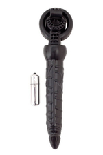 Анальный вибратор - насадка на пенис черная 24 см