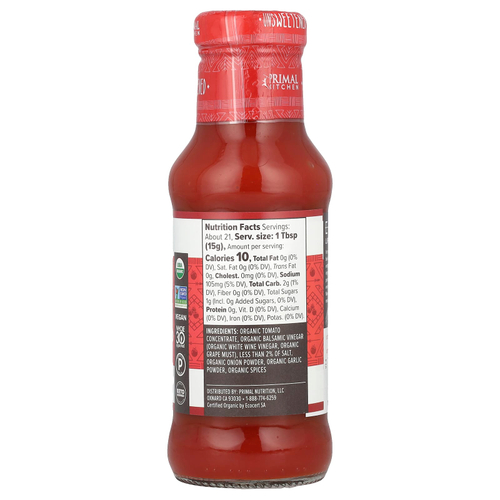 Primal Kitchen, Органический кетчуп, несладкий, 320 г (11,3 унции)