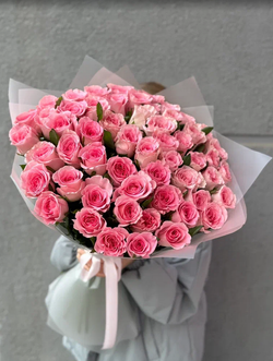 Букет из 55 роз Мандала 60см