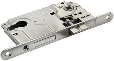 Замок с ригелем под ключевой цилиндр L1885 никель матовый