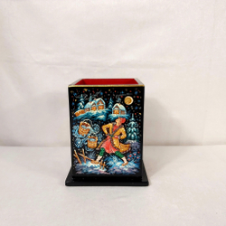 Стакан под ручки и карандаши "По-щучьему веленью" (Ручная роспись Палех)