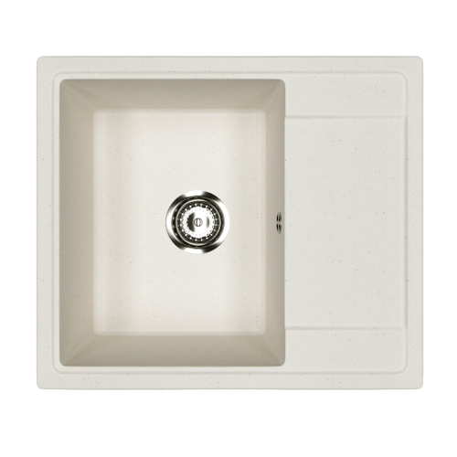 Мойкa ML-GMU05 УЛЬТРА с крылом, белый камень, 575*495 мм (глуб. чаши 190)