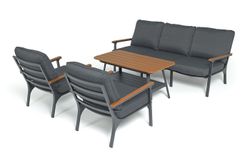 "Крокус" лаунж-зона 5-местная из алюминия, цвет темно-серый
