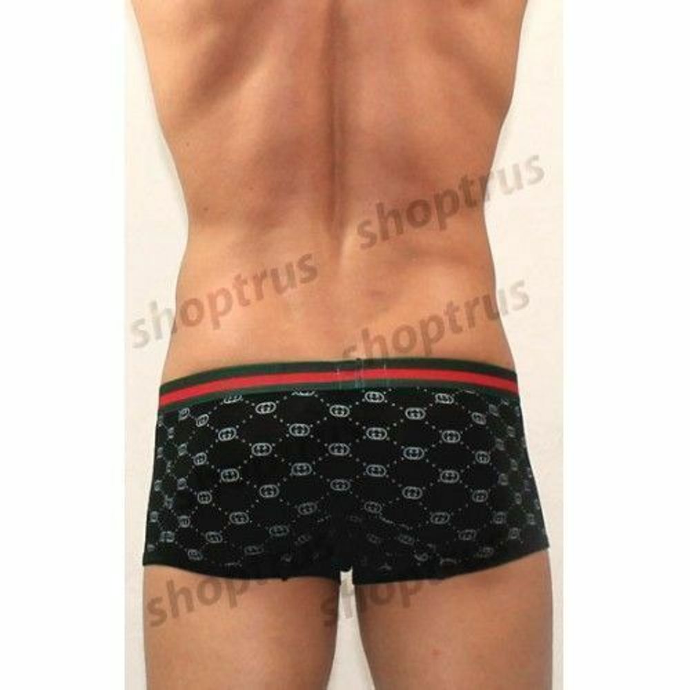 Мужские трусы хипсы черные Gucci Hip Boxer