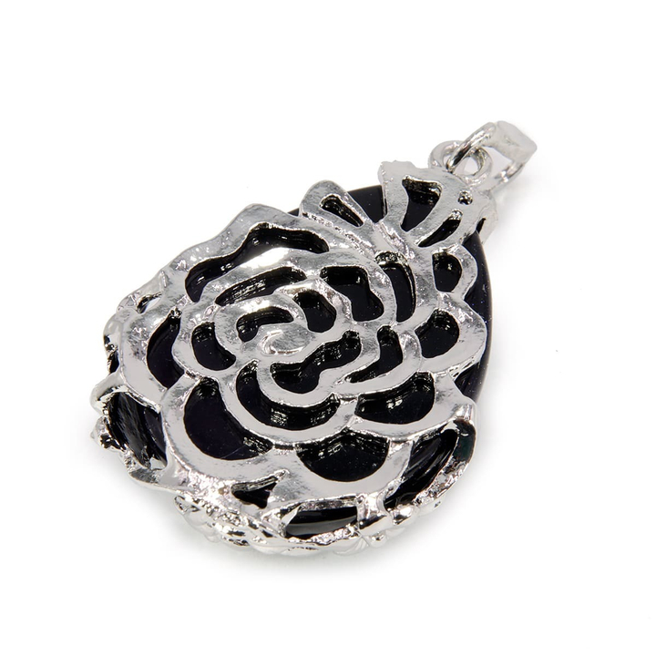 Подвеска-кулон Авантюрин форма капля в метал. оправе цвет серебристый 4 см