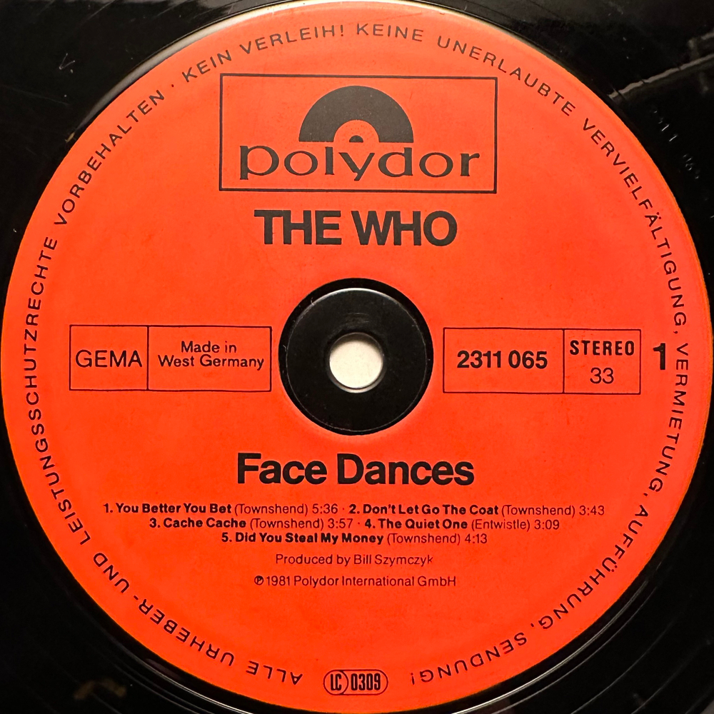 The Who ‎– Face Dances (Германия 1981г.)