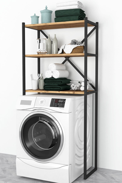 Стеллаж для ванной комнаты METHAL - сосна