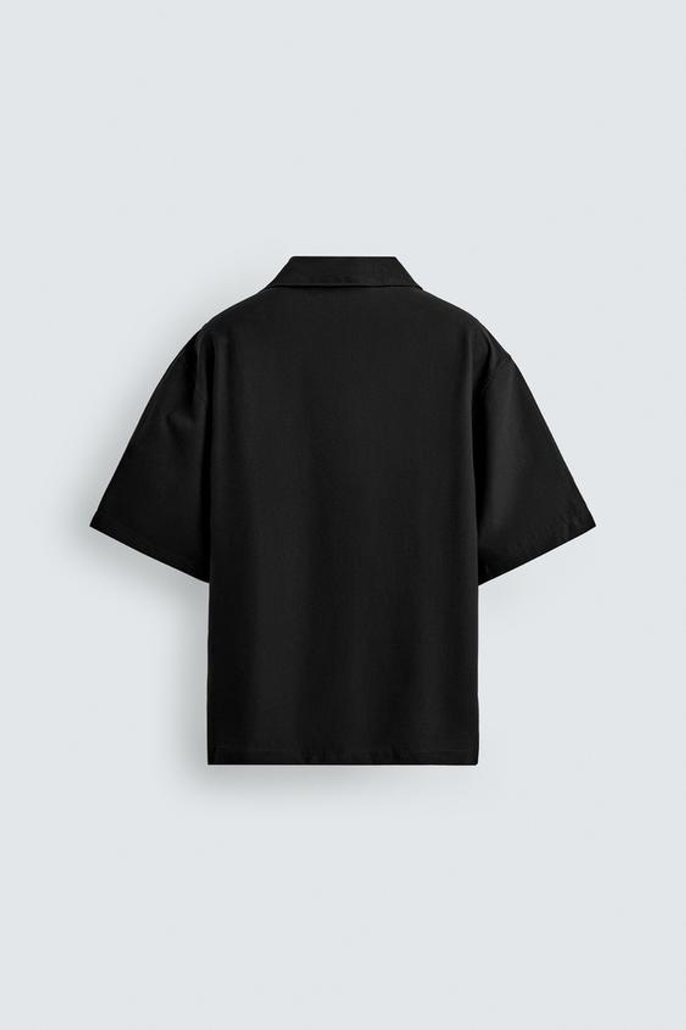 ZARA ПОЛО RELAXED FIT ИЗ СТРУЯЩЕЙСЯ ТКАНИ, ЧЕРНЫЙ
