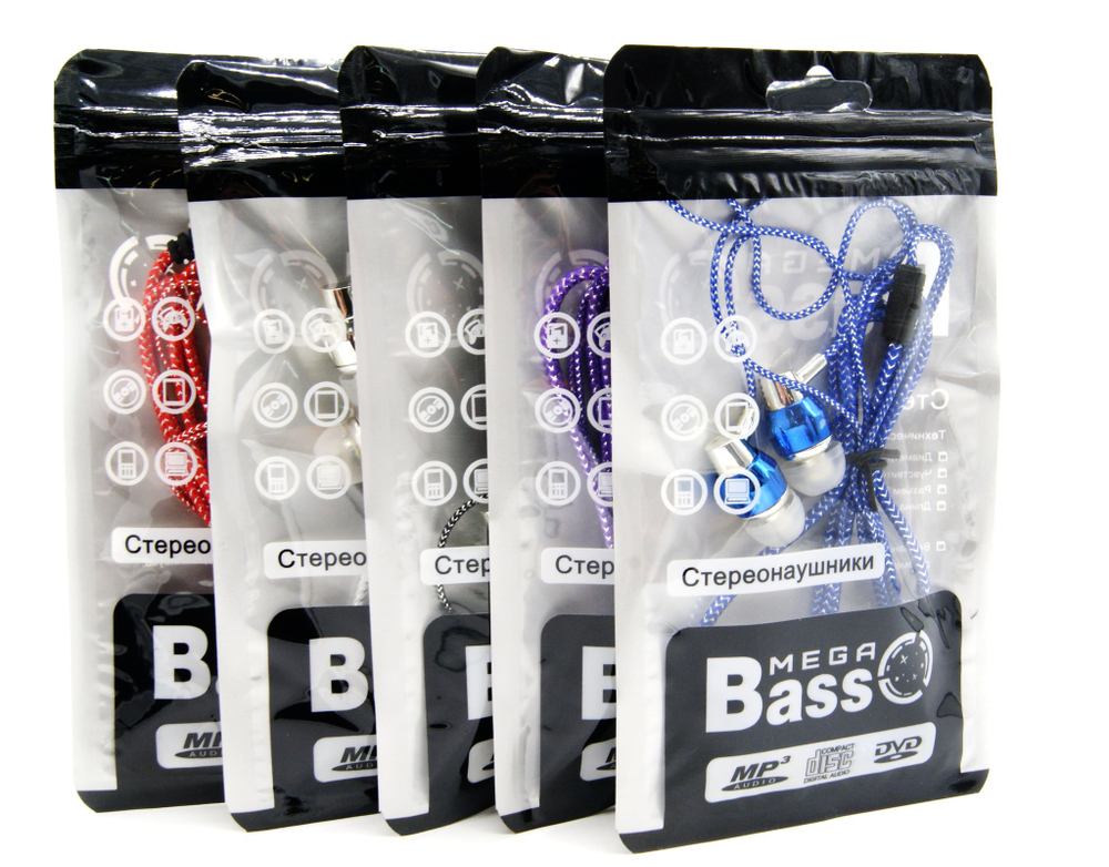 Проводные наушники MegaBass Gloss (синий)