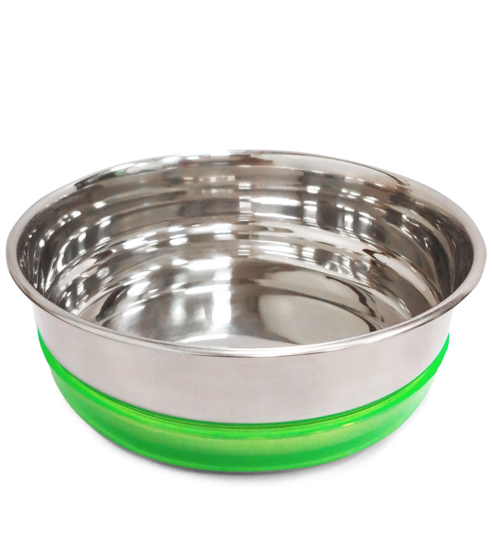 Миска металлическая с салатовой резинкой, 0,3л, Triol