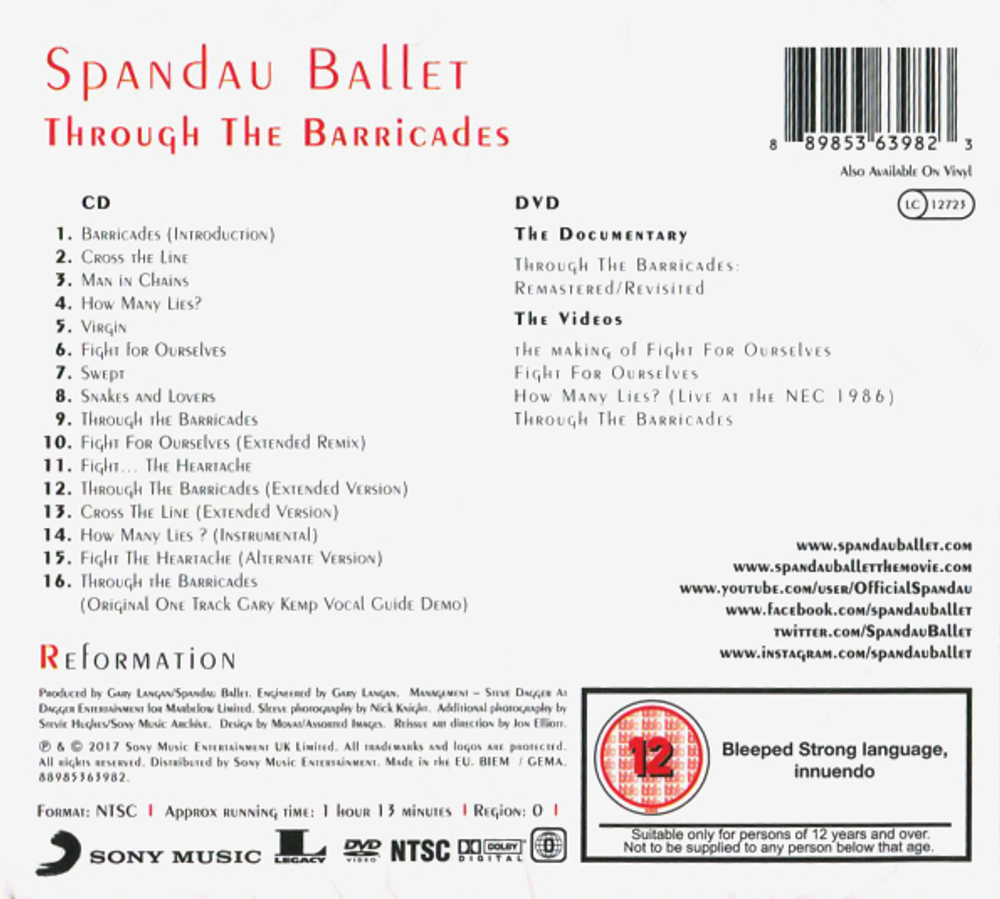 Spandau Ballet / Through The Barricades (CD+DVD)
