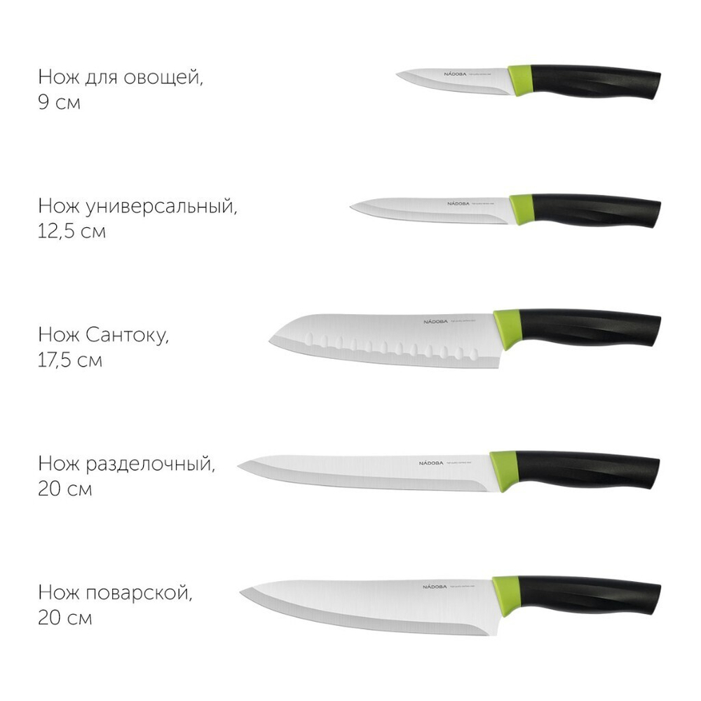 Нож кухонный Nadoba, Olivia, поварской, нерж сталь, 20 см, рук пласт, 724510
