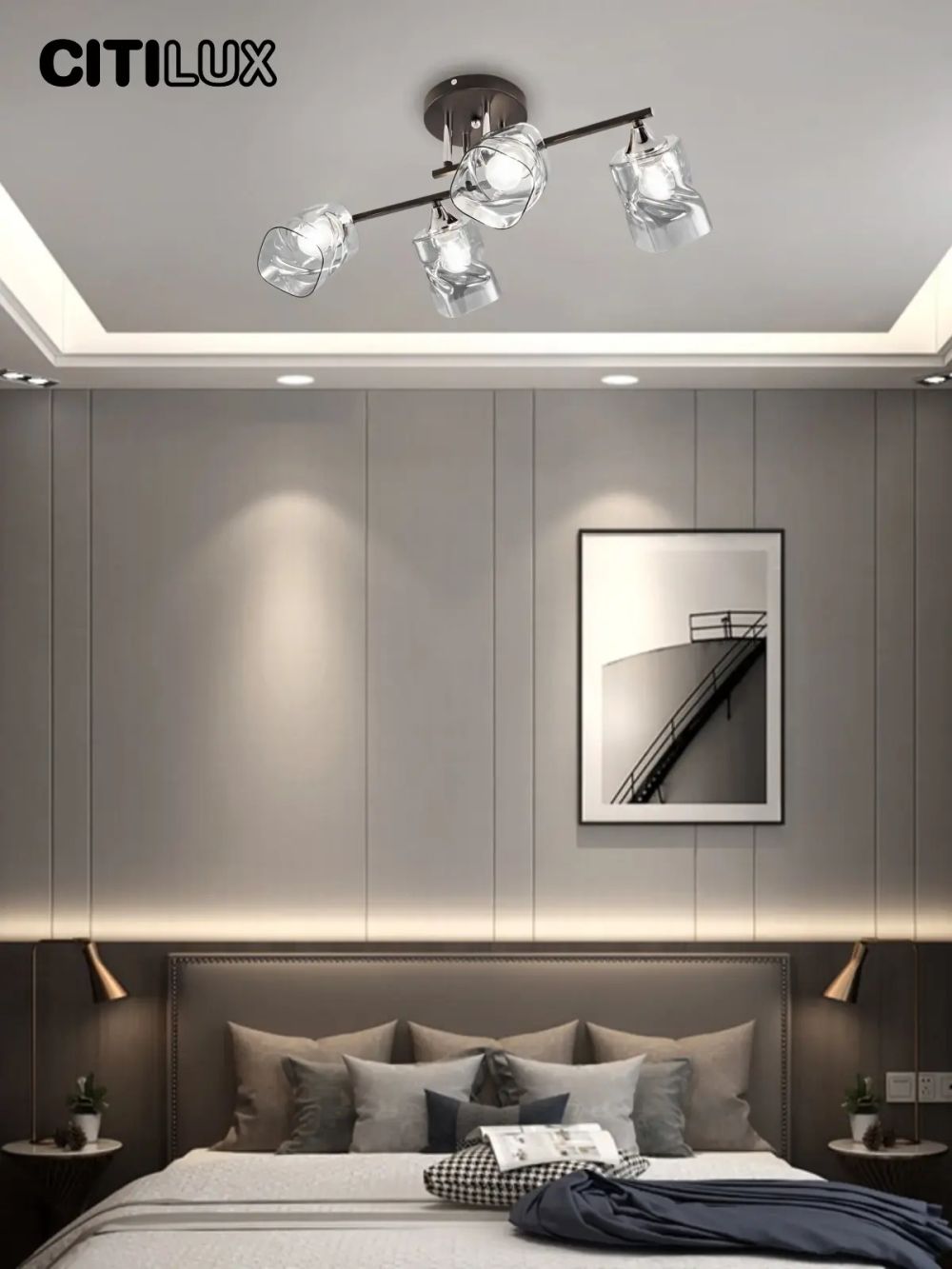 Citilux Клаус CL134145 Люстра потолочная Чёрная