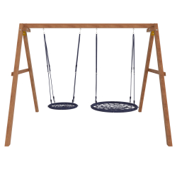 Деревянные качели с качелями гнездо 60 см и качелями гнездо 100 см