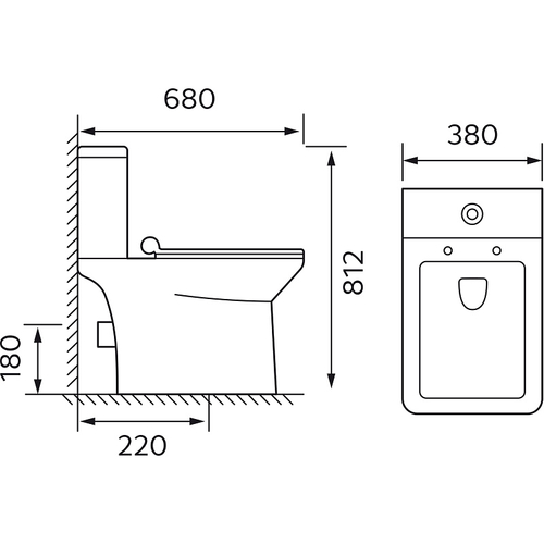 Унитаз-компакт Azario Glory 380х680х812 напольный, безободковый с быстросъемным сиденьем микролифт (AZ-49)