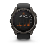 Умные часы Garmin FENIX 8 51 мм Solar Sapphire Carbon Gray DLC Titanium with Black/Pebble Gray Silicone