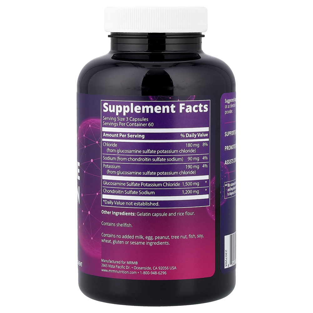 MRM Nutrition, хондроитин и глюкозамин, 180 капсул