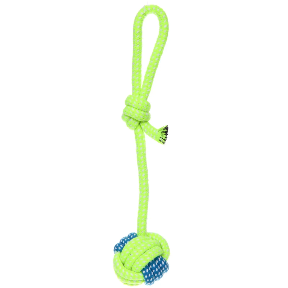 Игрушка - канат для собак мелких и средних пород «НЕСКУЧАЙКА», цвет желтый, 27,5см / 53гр (лейбл)