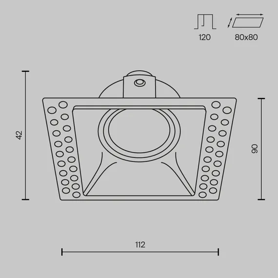 Встраиваемый светильник Technical DL042-01-SQ-B