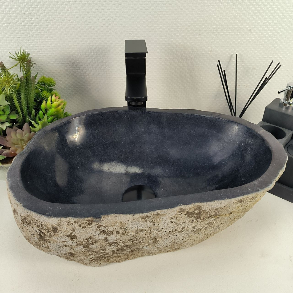 Каменная раковина из речного камня RS-04927 (47*33*16) 0856 из натурального камня
