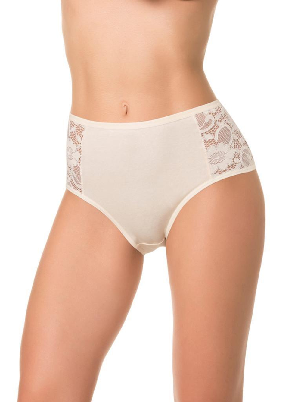 Хлопковые трусики с высокой линией талии (Размер: XXXL) (Цвет: черный)