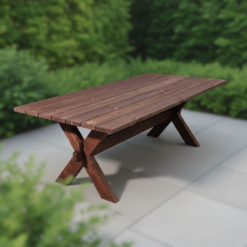 Стол обеденный, 210х103х73, Осло, садовый стол, из массива дерева, венге, Dipriz