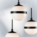 813137 Люстра GLOBO 3х40W E14 черный/белый