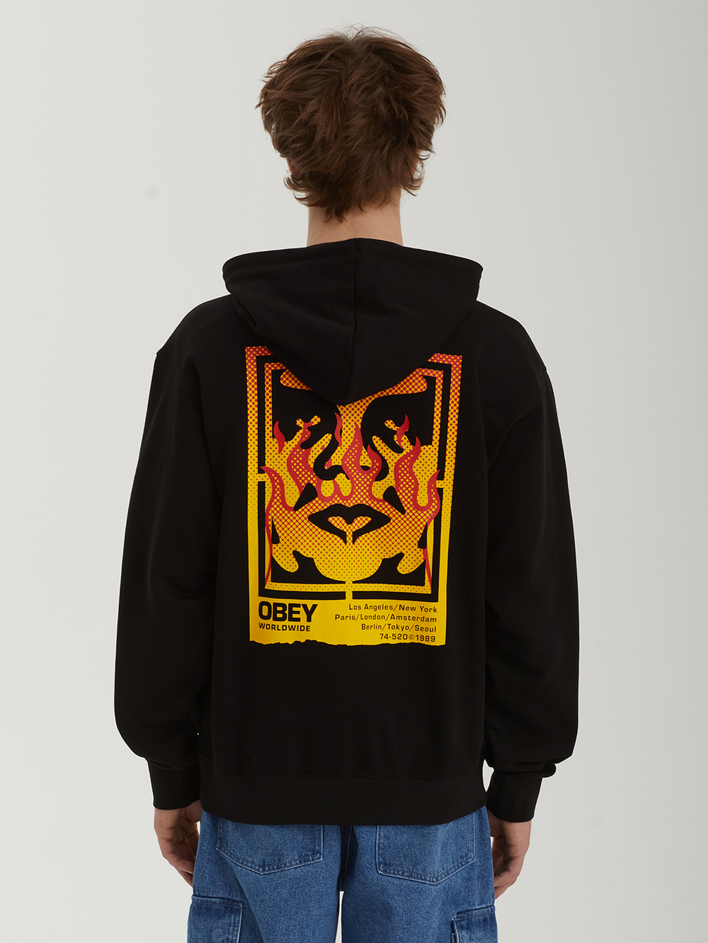 Мужская Толстовка Obey Icon Stencil Flame
