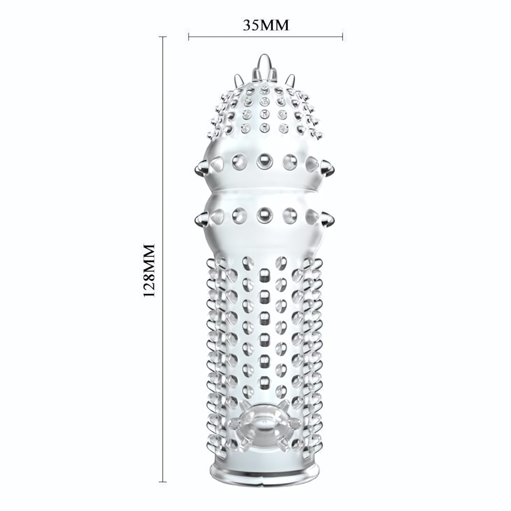 Закрытая прозрачная насадка Crystal sleeve - 12,8 см. (Цвет: прозрачный)