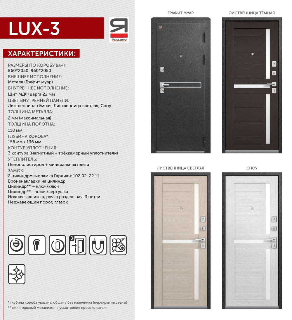Описание и характеристики дверь Центурион LUX-3 с лого