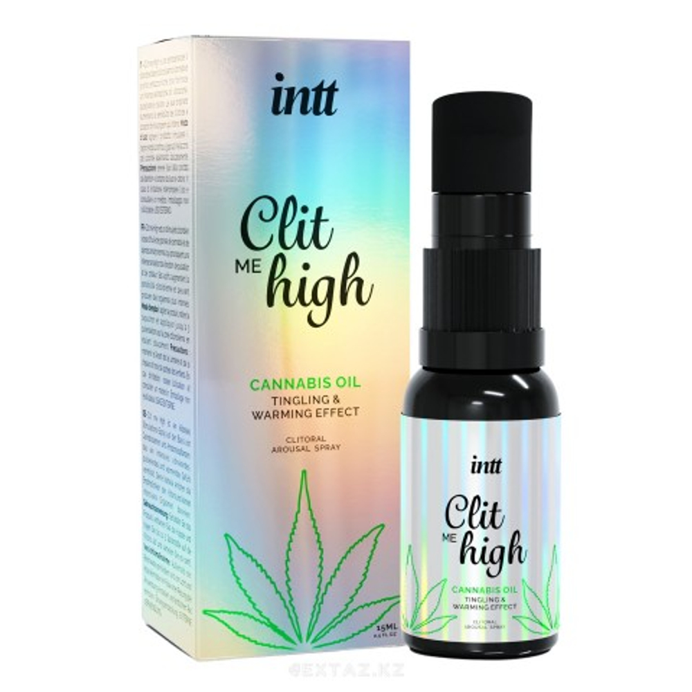 Согревающий жидкий вибратор для клитора Intt Clit Me On High Cannabis Oil 15 мл.