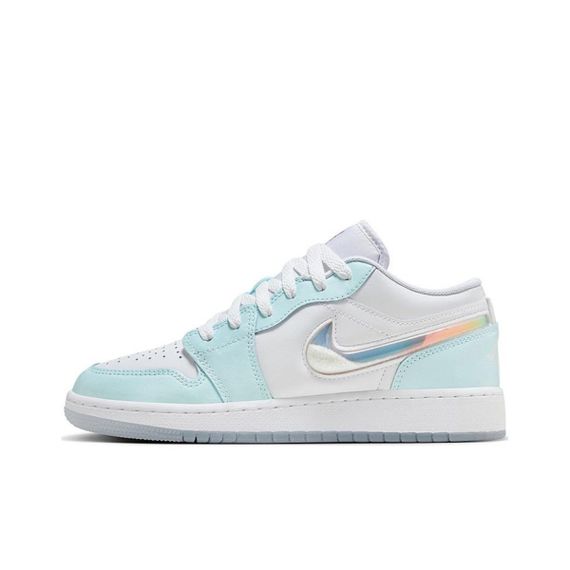 Иордания Air Jordan 1 Детские баскетбольные площадки Низки Ледниково-голубой/Белый/Ледниково-голубой/Многоотраслевой Юнисекс