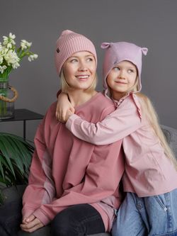 Шапка вязаная весенняя/осенняя МУЛА (Розовый персик)
