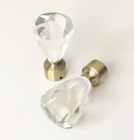Наконечники кованых карнизов для штор d25 Кристалл, цвет антик