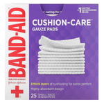 Band Aid, Cushion-Care, марлевые салфетки, маленькие, 25 шт.