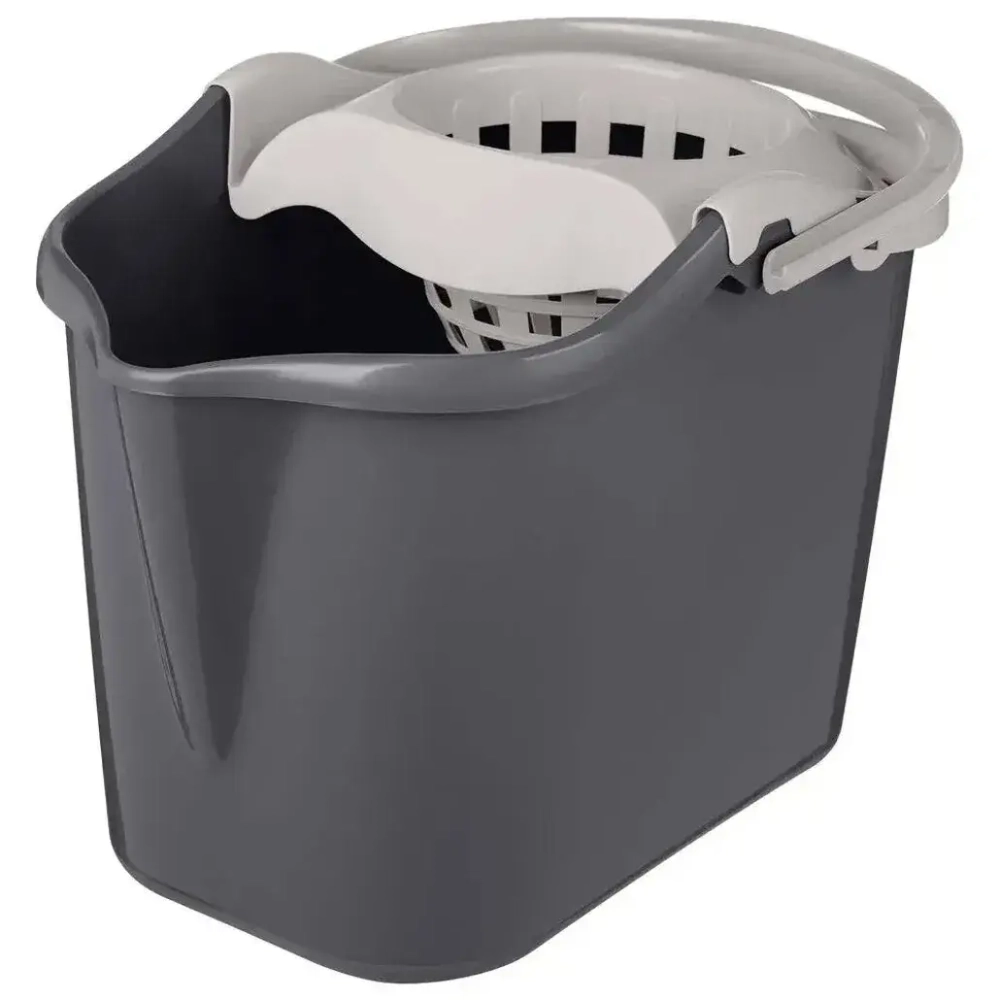 Ведро Rimo прямоугольное 13л с отжимом МОП (светло-серый)