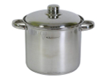 Кастрюля 7,3л нерж Гретта с металлической крышкой, ТРС