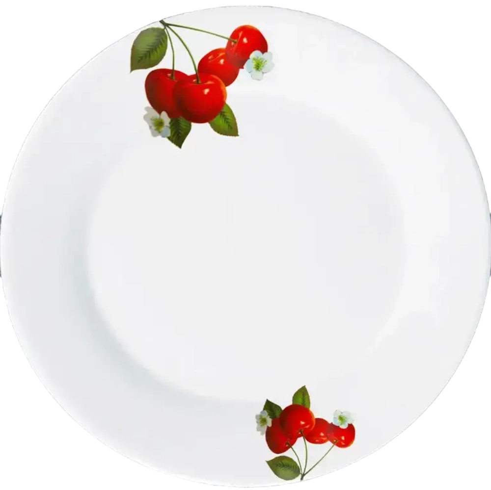 Тарелка фарфоровая обеденная 20см «Вишня»