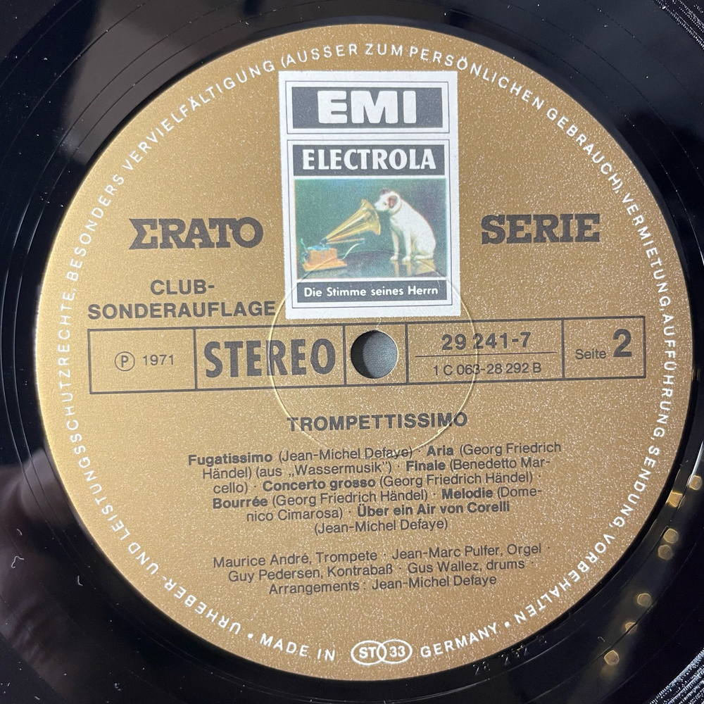 Винтажная виниловая пластинка LP Maurice Andre Trompettissimo (Германия 1971)