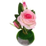 Цветочная композиция «Розовый восторг» 22см в горшке, цвет розовый