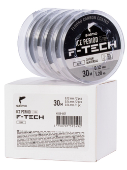 Лески монофильные зимние Salmo ICE PERIOD F-TECH Clear 5шт. набор